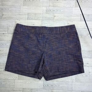 THE LOFT Riviera Shorts Blue Striped Stretch Size 10